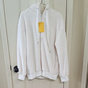 Cozy White Fleece Hoodie
